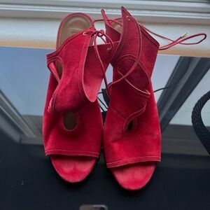 Aquazzura Red Lace up Heels!